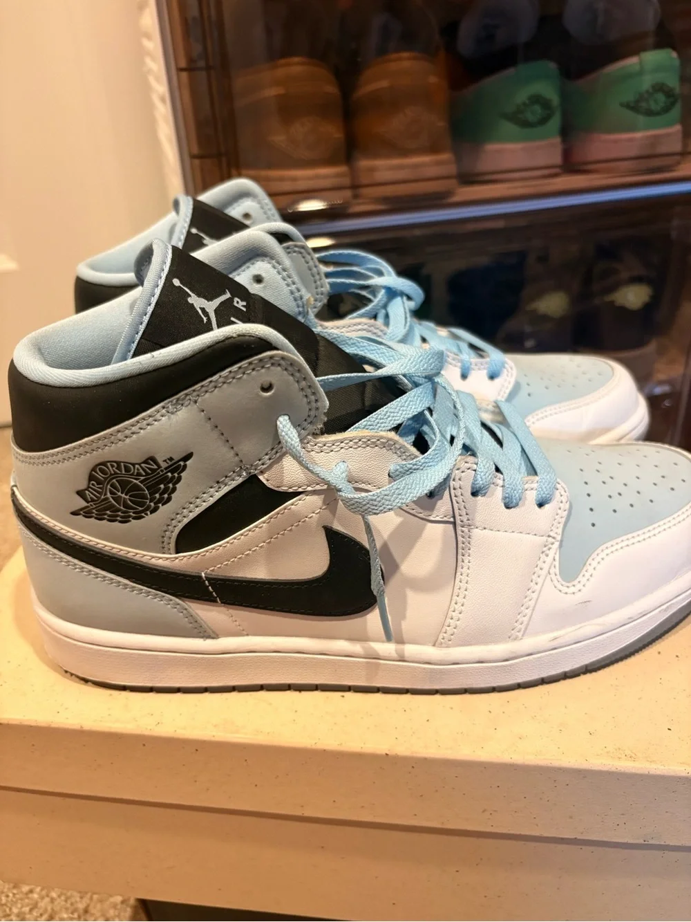 Men’s Jordan 1s Light Blue, Black, White